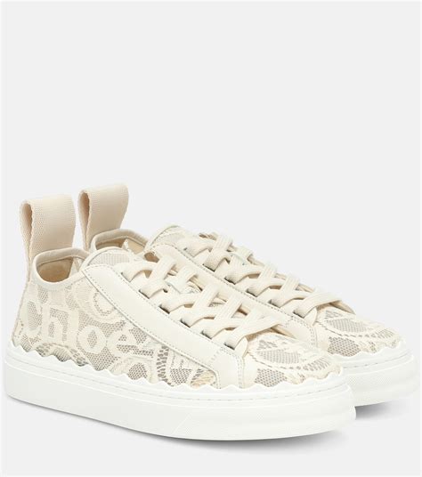 chloe sneaker spitze beige|chloe lace sneakers.